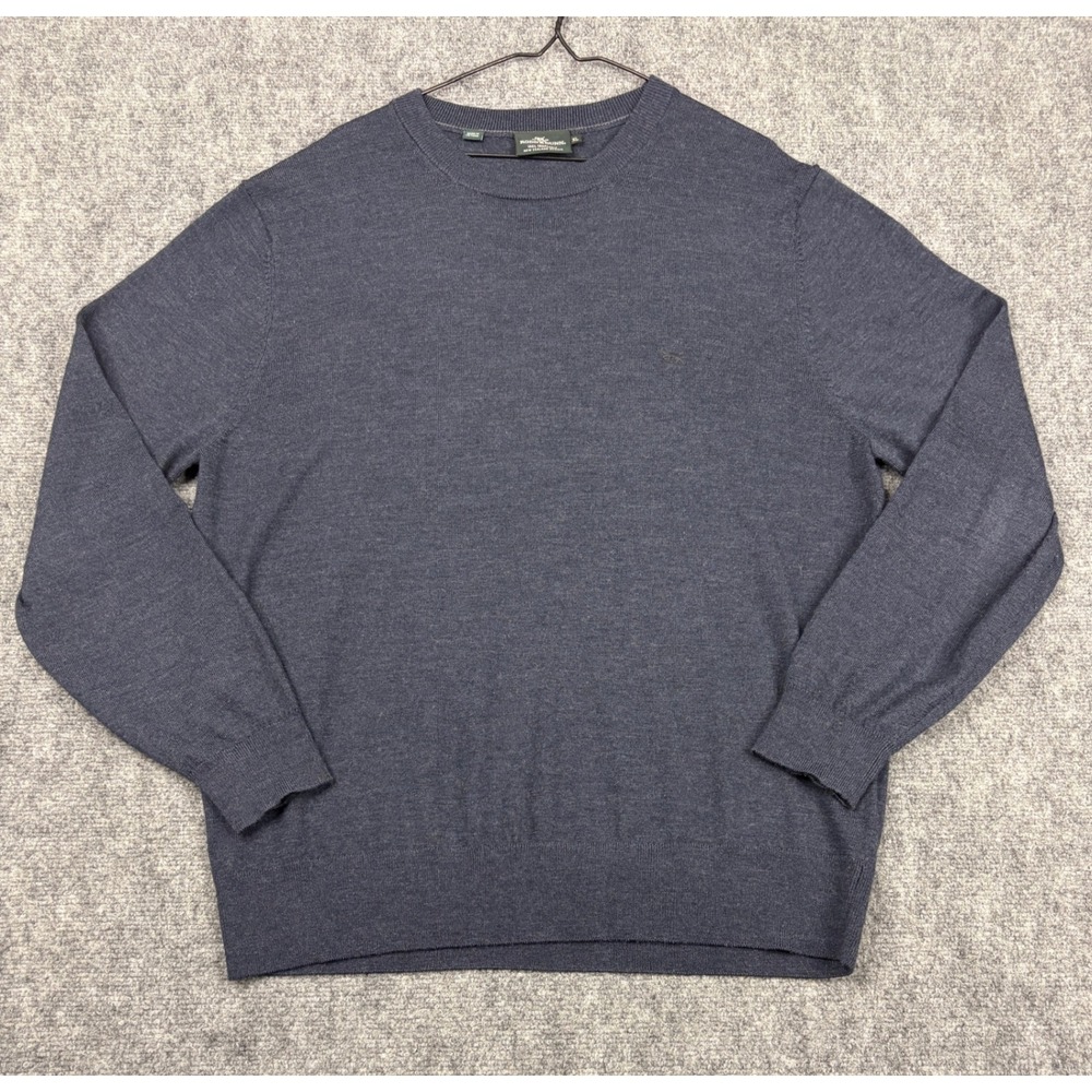 Rodd & Gunn Mens XL Navy Blue 100% New Zealand Merino Wool Crewneck Sweater